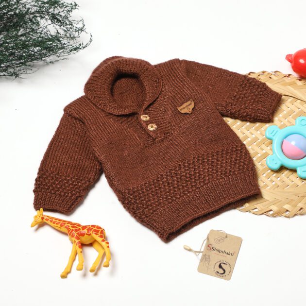 High Neck Collar Sweater - Green