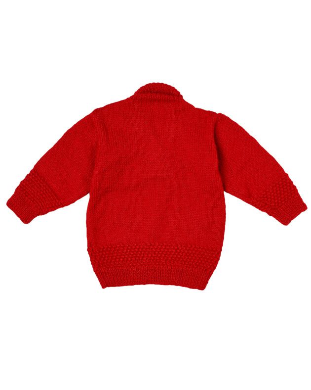 High Neck Collar Sweater - Red - Image 4