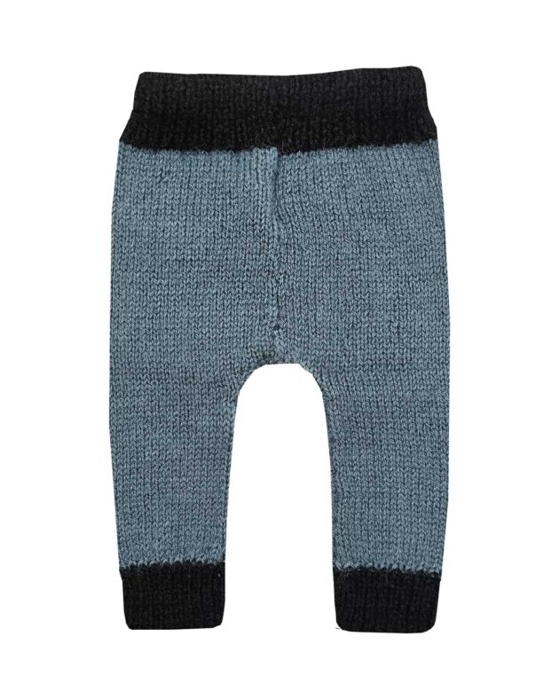 Hand Knit Woolen Pant for Boys - Grey Black - Image 3