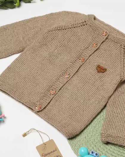 Handmade Cardigan Sweater for Boys and Girls - Goldenrod