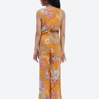 ShilpShakti Cotton Sleeveless Floral Printed Romper - Yellow - Image 4