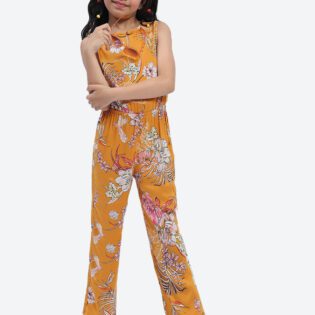 ShilpShakti Cotton Sleeveless Floral Printed Romper - Yellow - Image 5