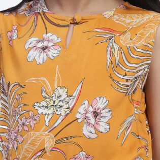 ShilpShakti Cotton Sleeveless Floral Printed Romper - Yellow - Image 6