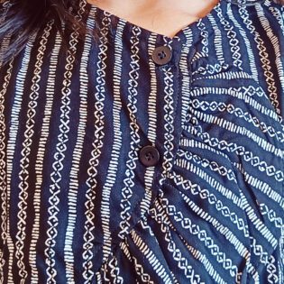 ShilpShakti Cotton Abstract Printed Top And Trouser Set - Black - Image 5