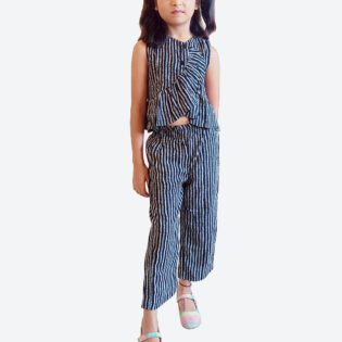 ShilpShakti Cotton Abstract Printed Top And Trouser Set - Black