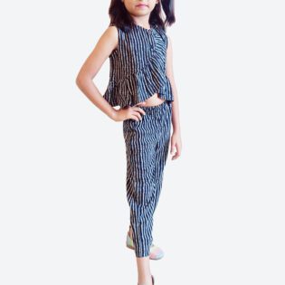 ShilpShakti Cotton Abstract Printed Top And Trouser Set - Black - Image 3
