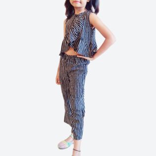 ShilpShakti Cotton Abstract Printed Top And Trouser Set - Black - Image 4